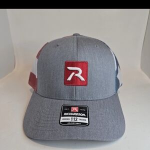 Richardson Gray Trucker Hat with Red Logo